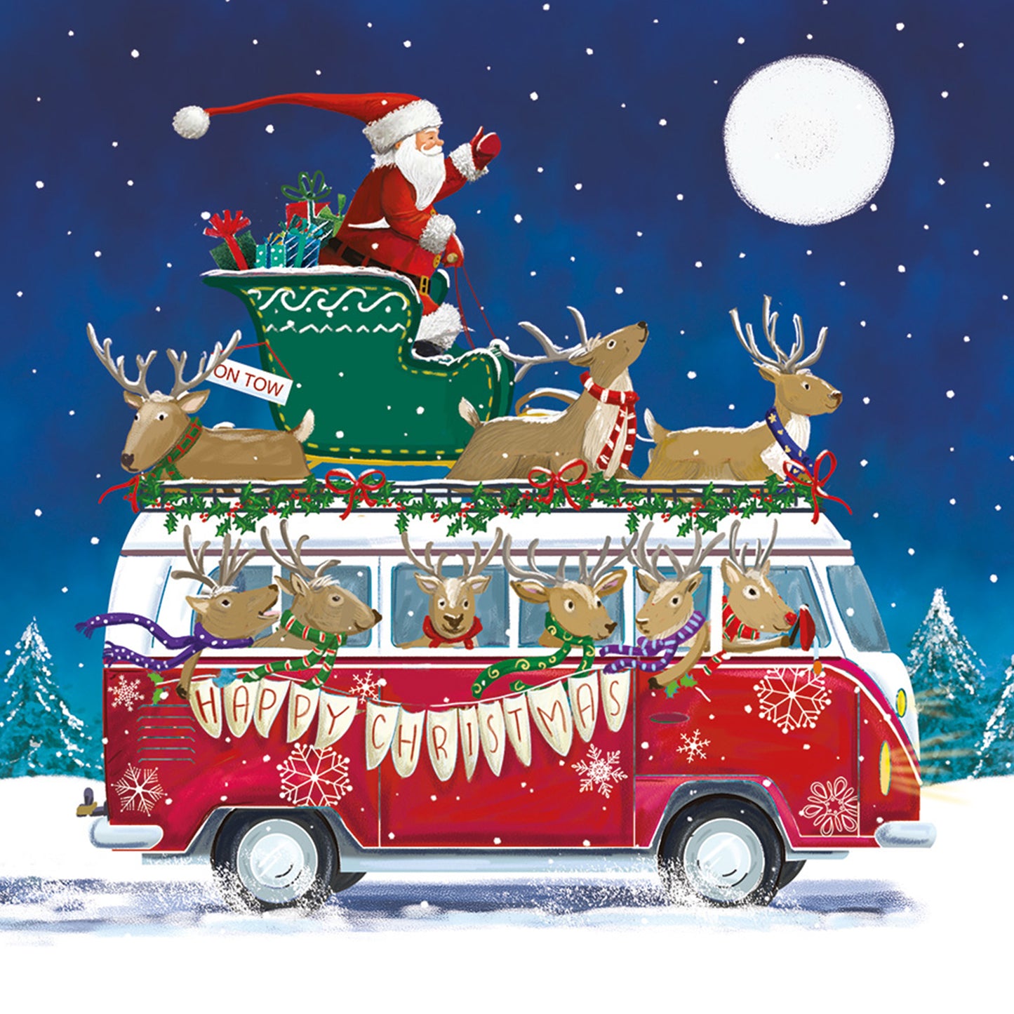 Santa's Camper DEBRA Charity Christmas Cards (Pack of 10)