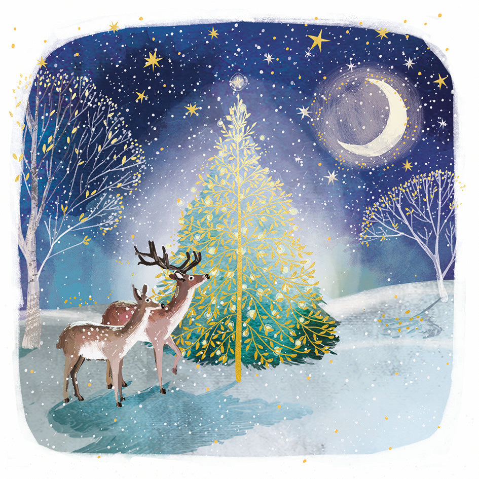 Moonlit Tree DEBRA Charity Christmas Cards (Pack of 10)