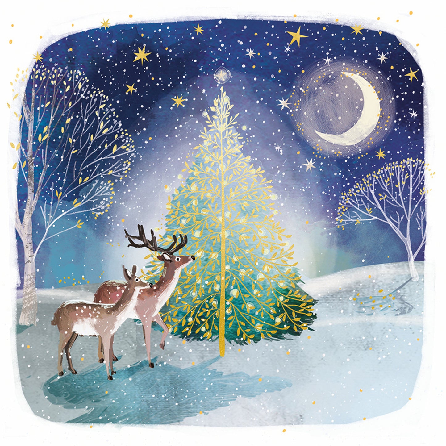 Moonlit Tree DEBRA Charity Christmas Cards (Pack of 10)