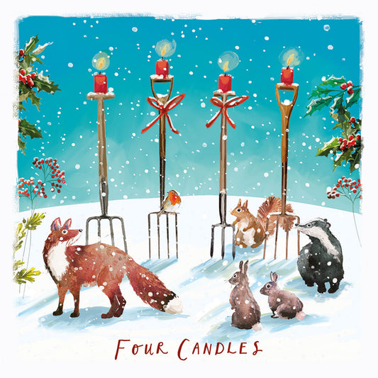 Four Candles Woodland DEBRA Charity Christmas Cards (Pack of 10)