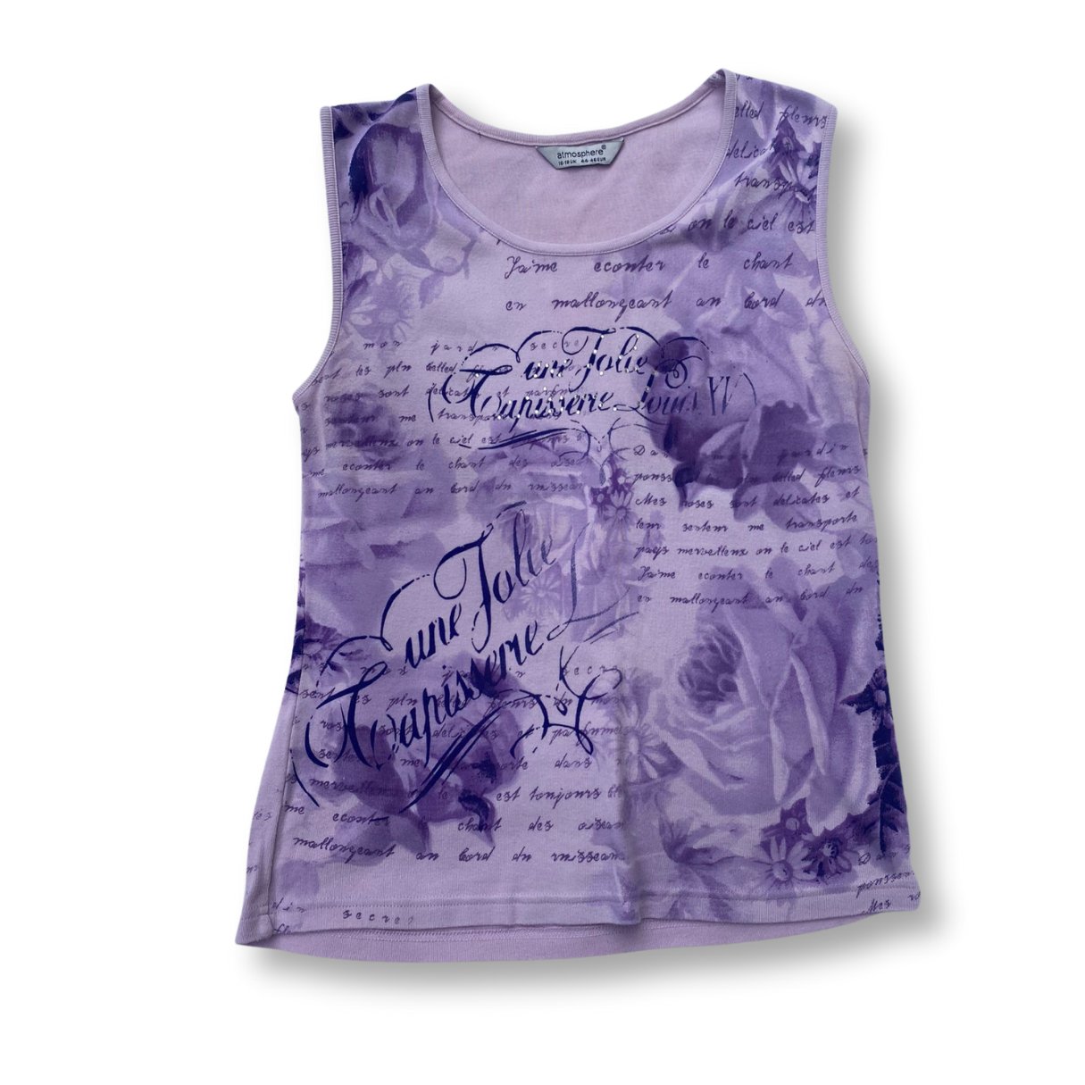 Atmosphere Sleeveless Purple Floral Tank Top - #9001 - DEBRA Online