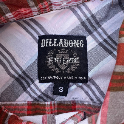 Billabong Red White Plaid Shirt Short Sleeve - #9001 - DEBRA Online