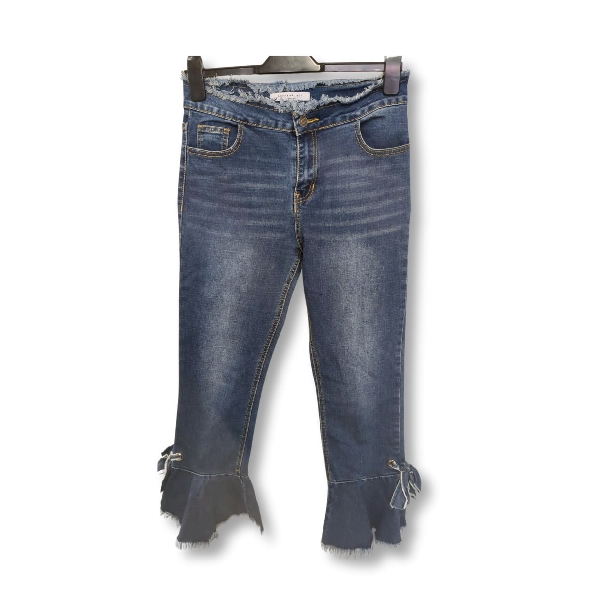 Current Air Denim Cropped Flared Frayed Hem Jeans - #1007 - DEBRA Online