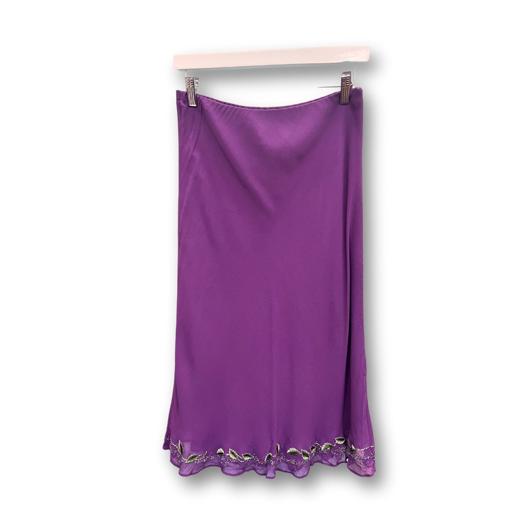 EDINA Purple Silk Midi Skirt - #1008 - DEBRA Online