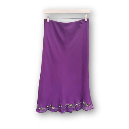 EDINA Purple Silk Midi Skirt - #1008 - DEBRA Online