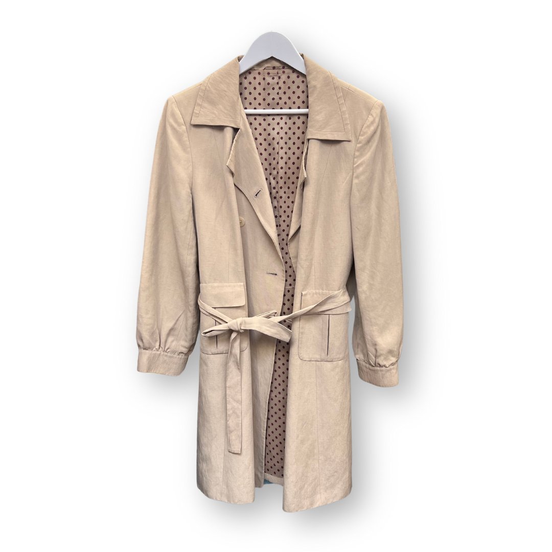 Hobbs Beige Coat Womens Silk Linen Blend - #1008 - DEBRA Online