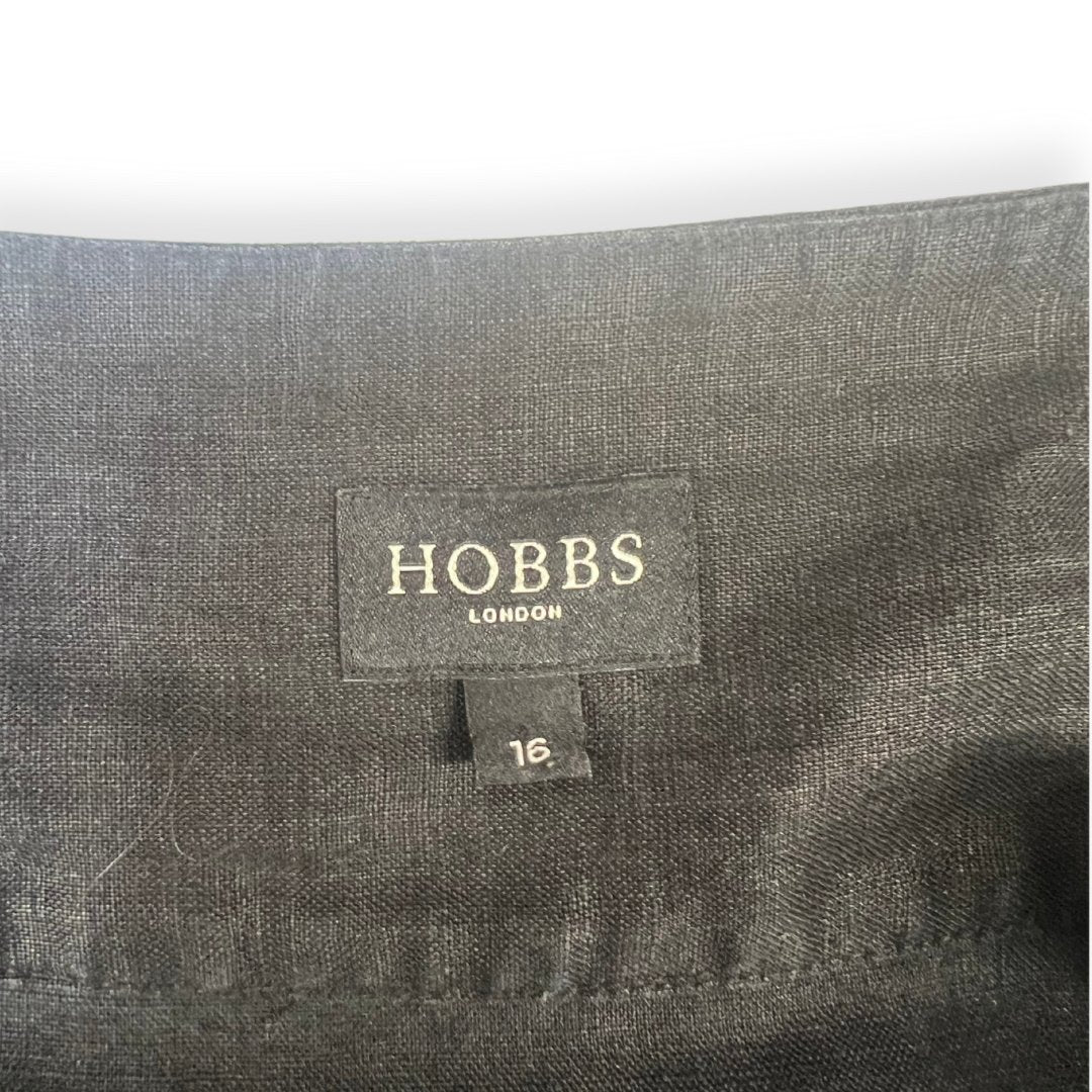 Hobbs London washed black long skirt in 100% linen - #1008 - DEBRA Online