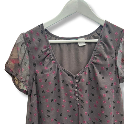 La Redoute Purple Paisley Print Short Sleeve Dress - #1008 - DEBRA Online