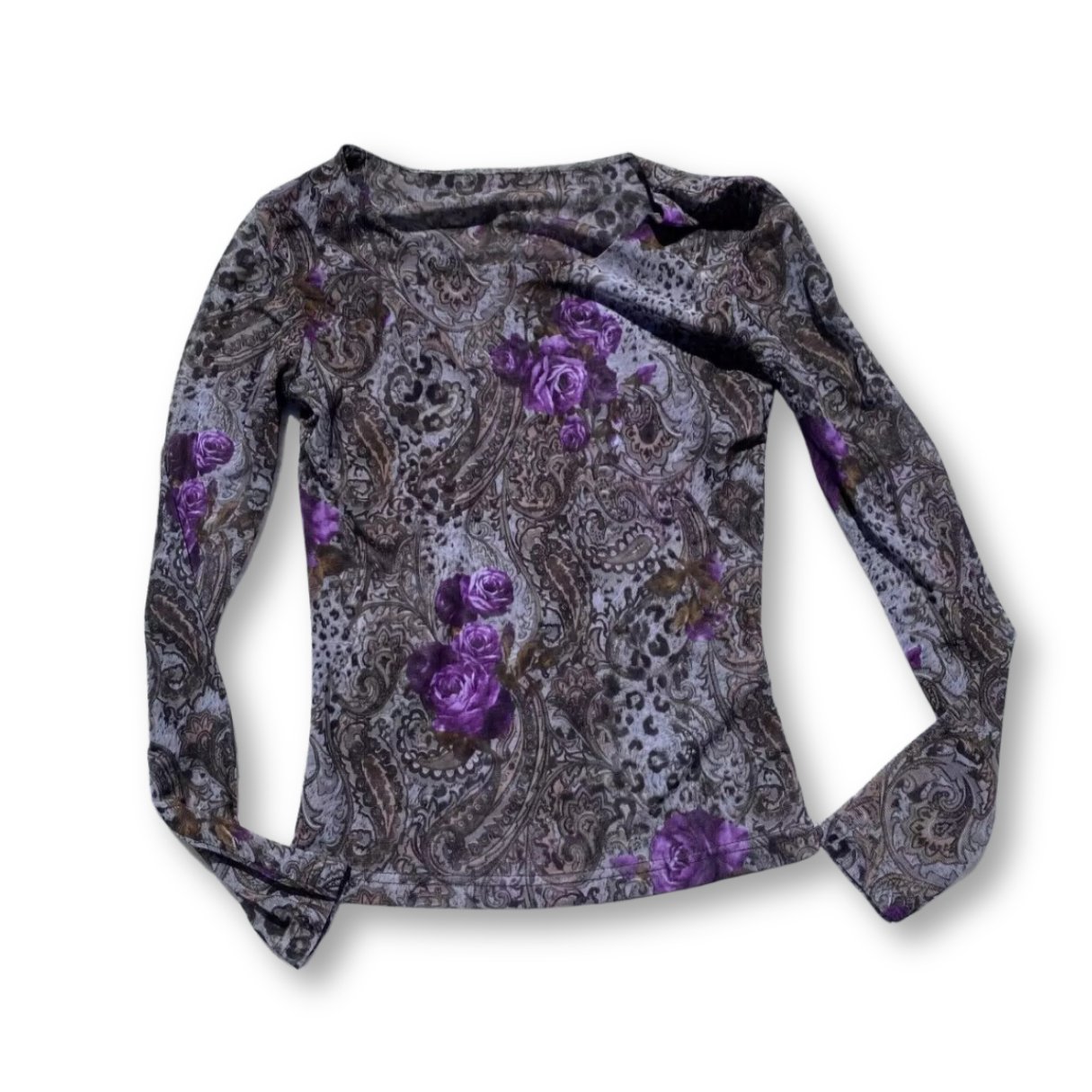 Mesh Purple Long Sleeve Top - #9001 - DEBRA Online