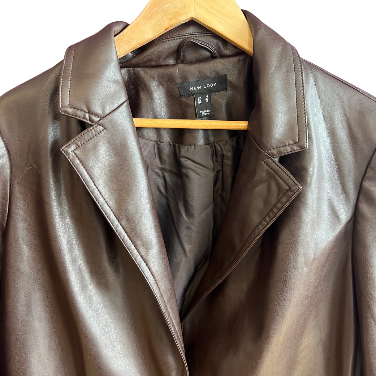 New Look Faux Leather Blazer Brown - #1101 - DEBRA Online