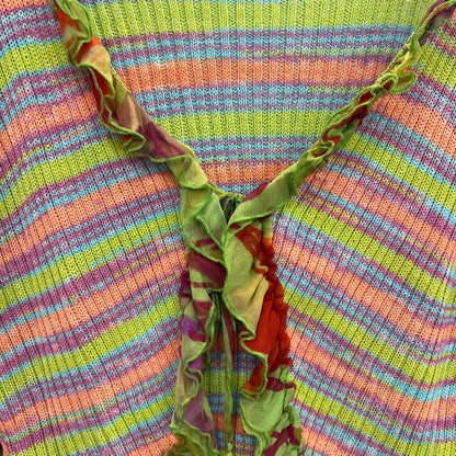 Per Una Colourful Striped Knit Ruffle Cardigan - #1008 - DEBRA Online