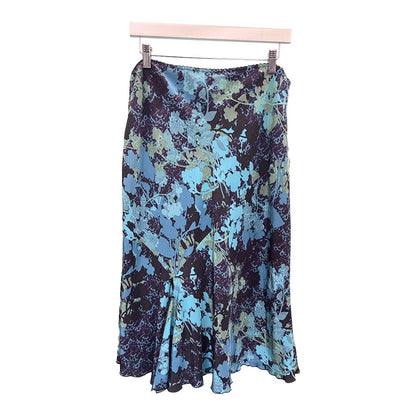 Poetry Floral Print Silk Midi Skirt - #1008 - DEBRA Online