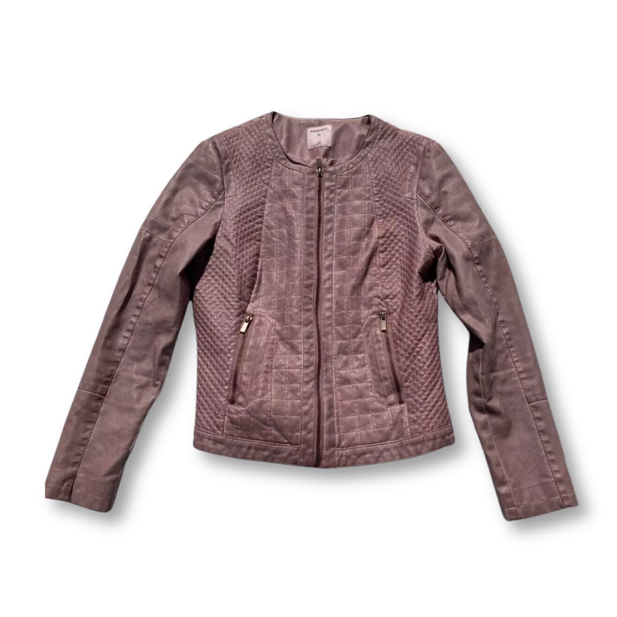 Sandwich Quilted Dusty Pink Leather Jacket - #9001 - DEBRA Online