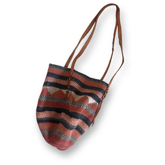 Striped Woven Boho Tote Bag - #1101 - DEBRA Online