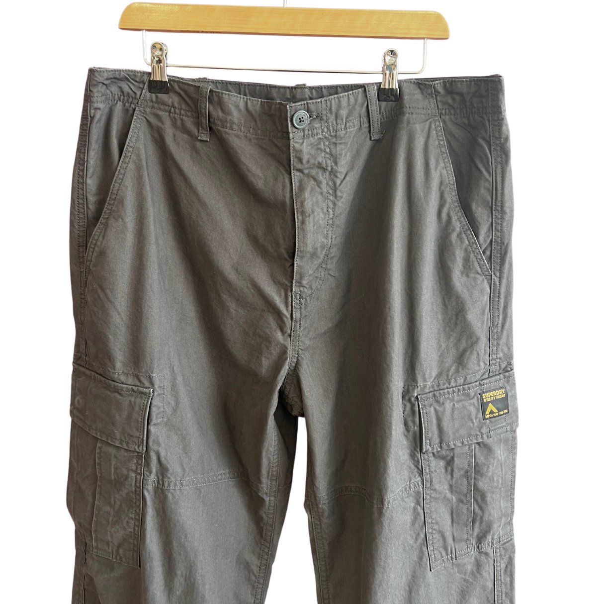 Superdry Utility Wear Grey Cargo Trousers - #1101 - DEBRA Online