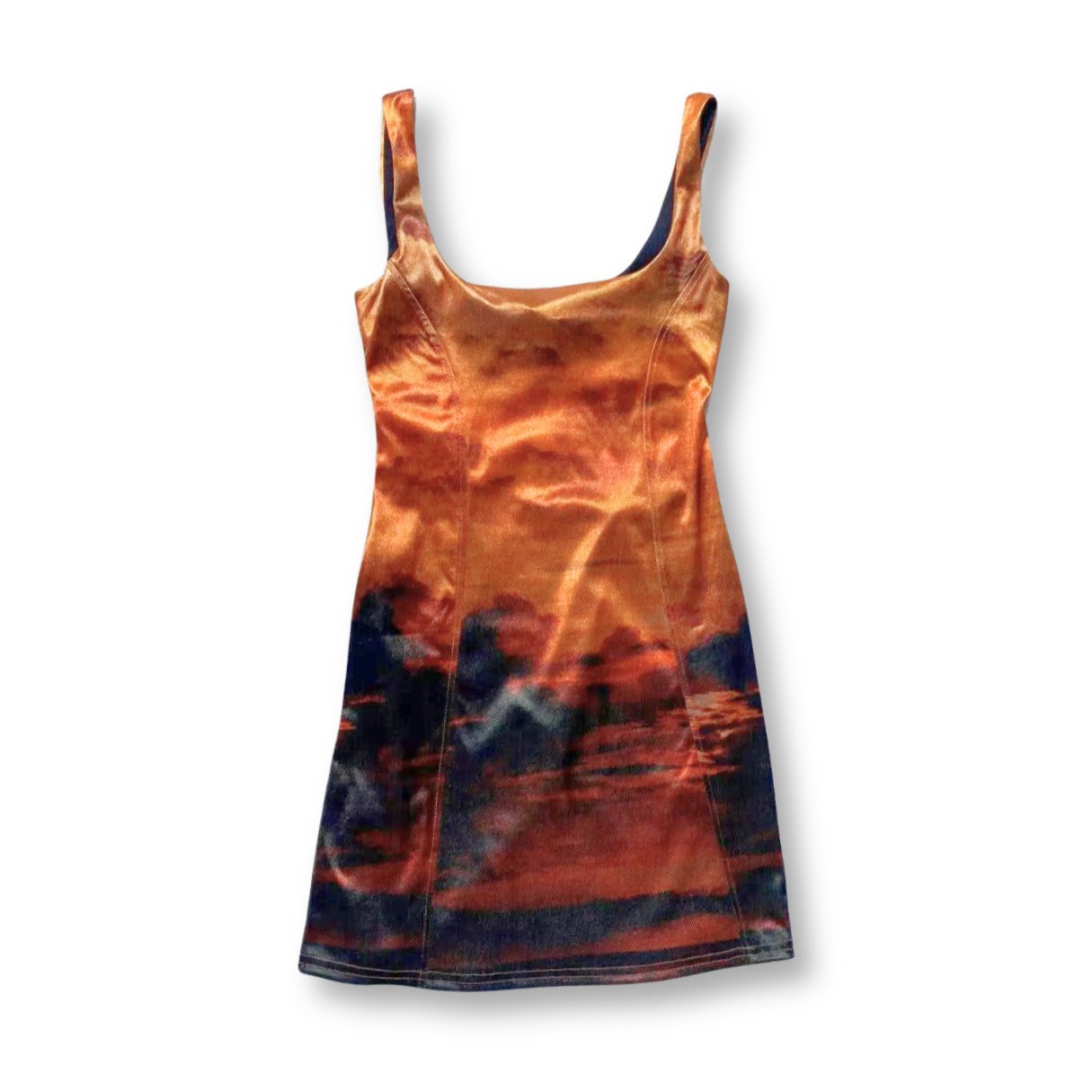 Urban Outfitters Orange Tie - Dye Velvet Feel Mini Dress - #9001 - DEBRA Online