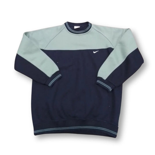 Vintage 90s Nike Teal and Navy Crewneck Sweater - #9001 - DEBRA Online