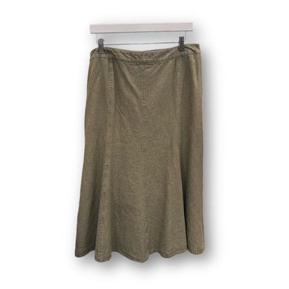 Viyella Petites Olive Green Linen Tencel Blend Skirt - #1008 - DEBRA Online