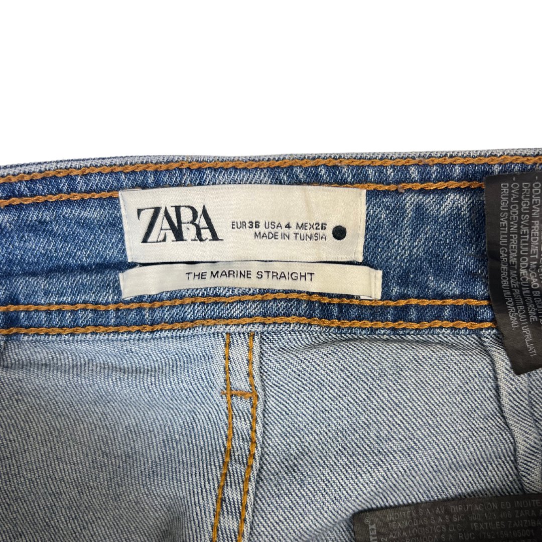 ZARA The Marine Straight High Waist Denim Jeans - #1008 - DEBRA Online